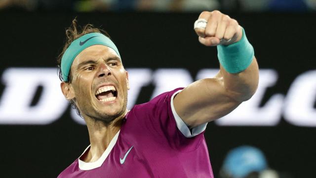 Nadal, celebrando su victoria ante Khachanov.