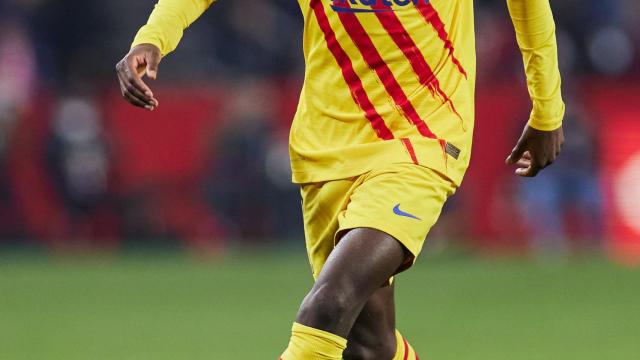 Ousmane Dembélé, en un partido del Barcelona de la temporada 2021/2022