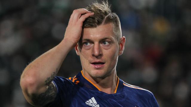 Toni Kroos durante un partido con el Real Madrid