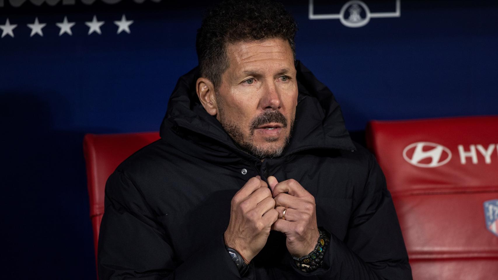 El 'Cholo' Simeone en el banquillo del Wanda Metropolitano