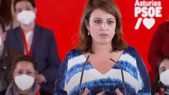 Adriana Lastra este sábado en Gijón (Asturias)