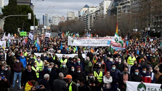 Manifestación en Madrid en protesta por la situación que sufre el mundo rural.