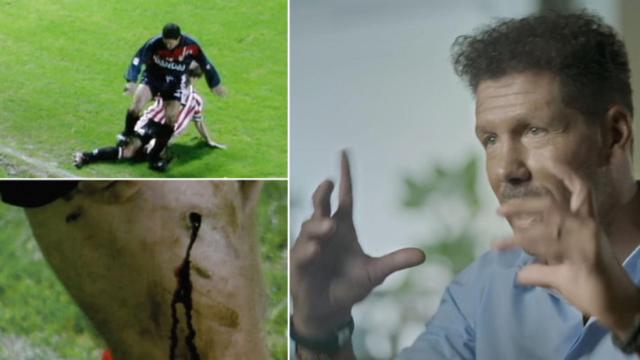 Simeone recuerda su pisotón a Julen Guerrero