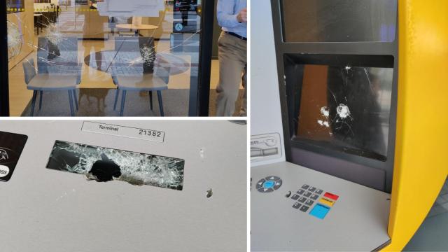 Los daños causados a la oficina de La Luz.