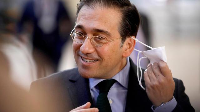 José Manuel Albares, ministro de Exteriores, este lunes en Bruselas.