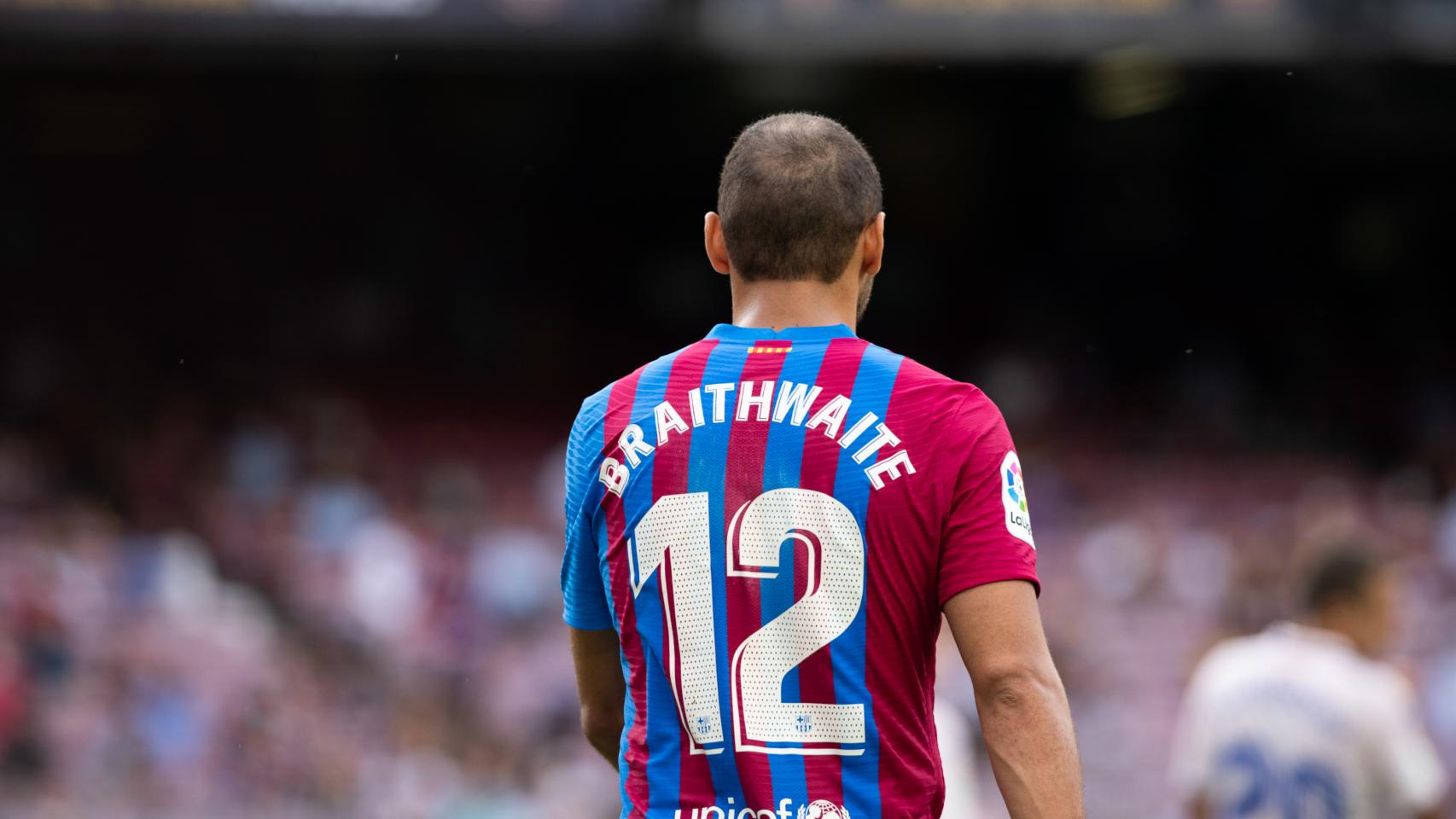 Martin Braithwaite durante un partido con el FC Barcelona