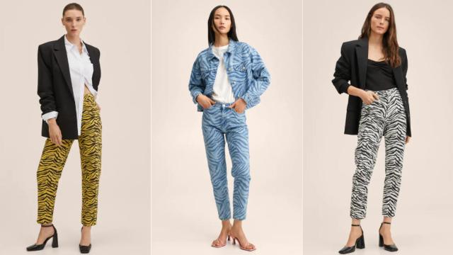 La propuesta 'animal print' sobre el tejido denim de Mango.