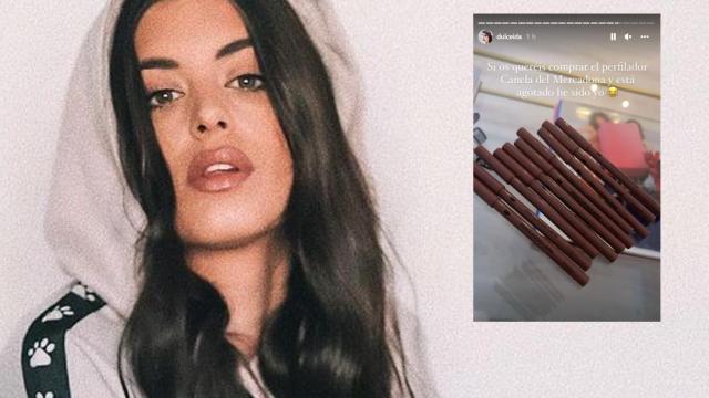 Dulceida en montaje de EL ESTILO junto a los 10 perfiladores de labios que se ha comprado.