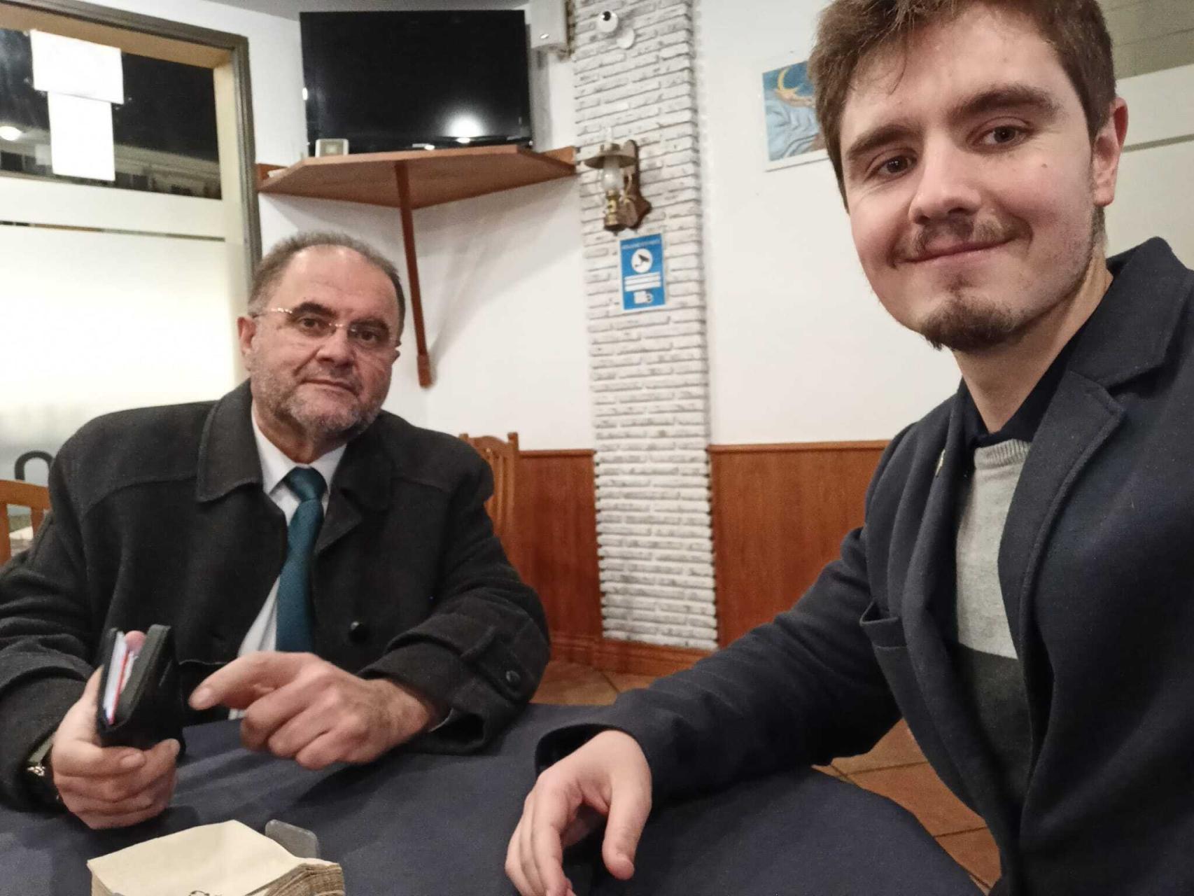 El difunto alcalde de Totana, Juan José Cánovas, junto al que será su sucesor en la alcaldía, Pedro José Sánchez Pérez.