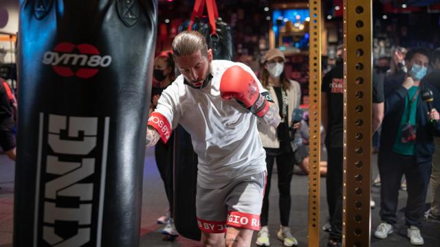 Ramos, entrenando en la zona de 'boxing'.