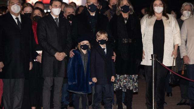 Los Grimaldi en el primer acto de celebración a Santa Devota.
