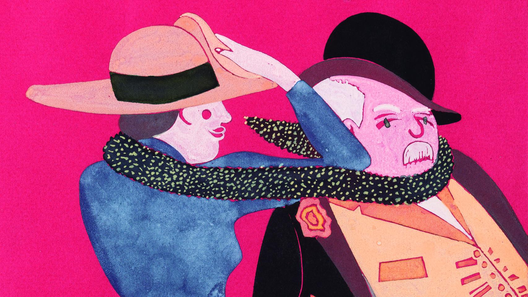 Leopold y Molly Bloom ilustrados por Eduardo Arroyo para la edición de Galaxia Gutenberg