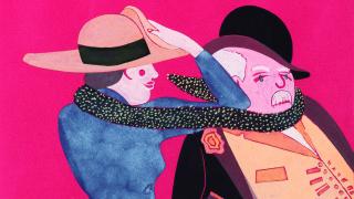 Leopold y Molly Bloom ilustrados por Eduardo Arroyo  para la edición de Galaxia Gutenberg