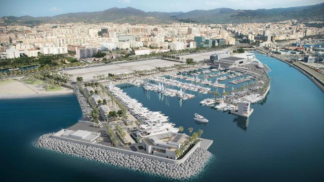 Diseño de la marina deportiva de San Andrés, en el puerto de Málaga.