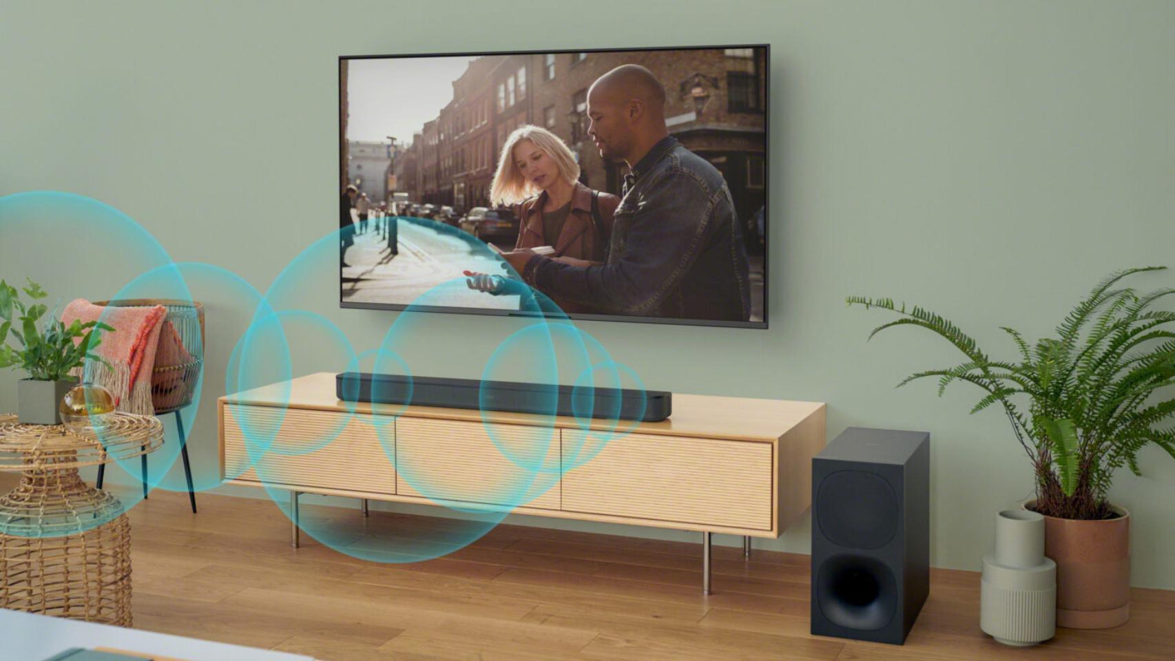 Barra de sonido Sony HT-S400 y su subwoofer.