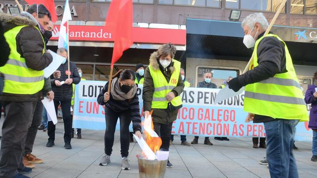 Protesta convocada por la CIG contra la reforma laboral.