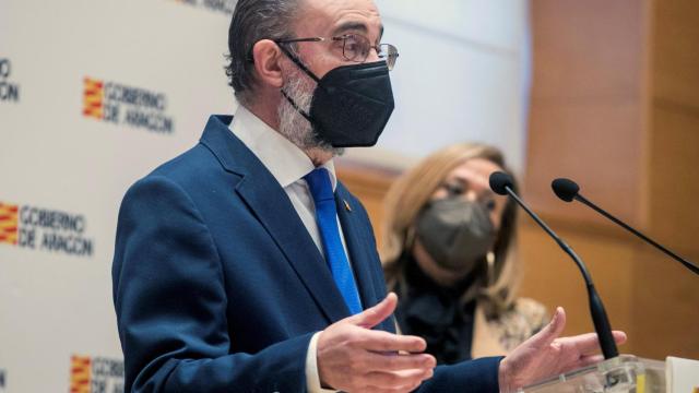 Javier Lambán, presidente de Aragón, en un acto