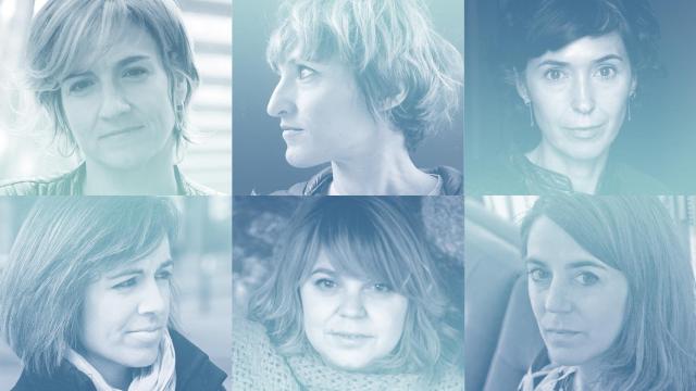 De izquierda a derecha y de arriba abajo: Karmele Jaio, Uxue Alberdi, Edurne Portela, Katixa Agirre, Txani Rodríguez y Eider Rodríguez