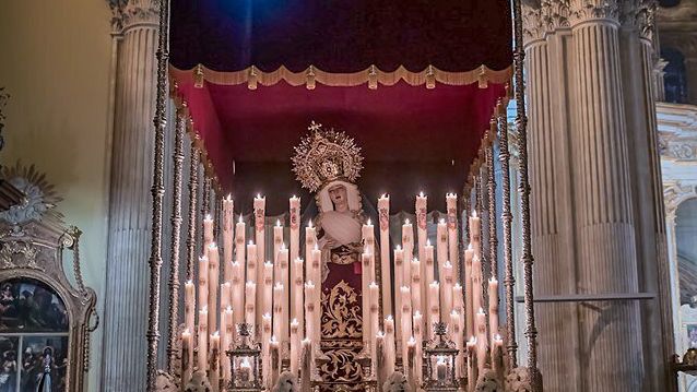 La Virgen de Mediadora, durante la procesión del Miércoles Santo.