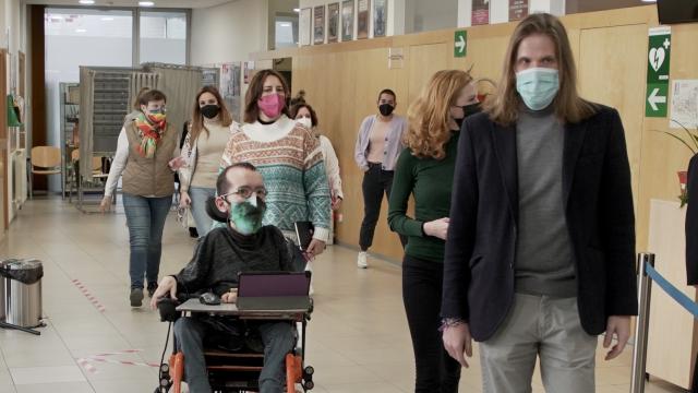 Pablo Fernández junto a Pablo Echenique en Valladolid