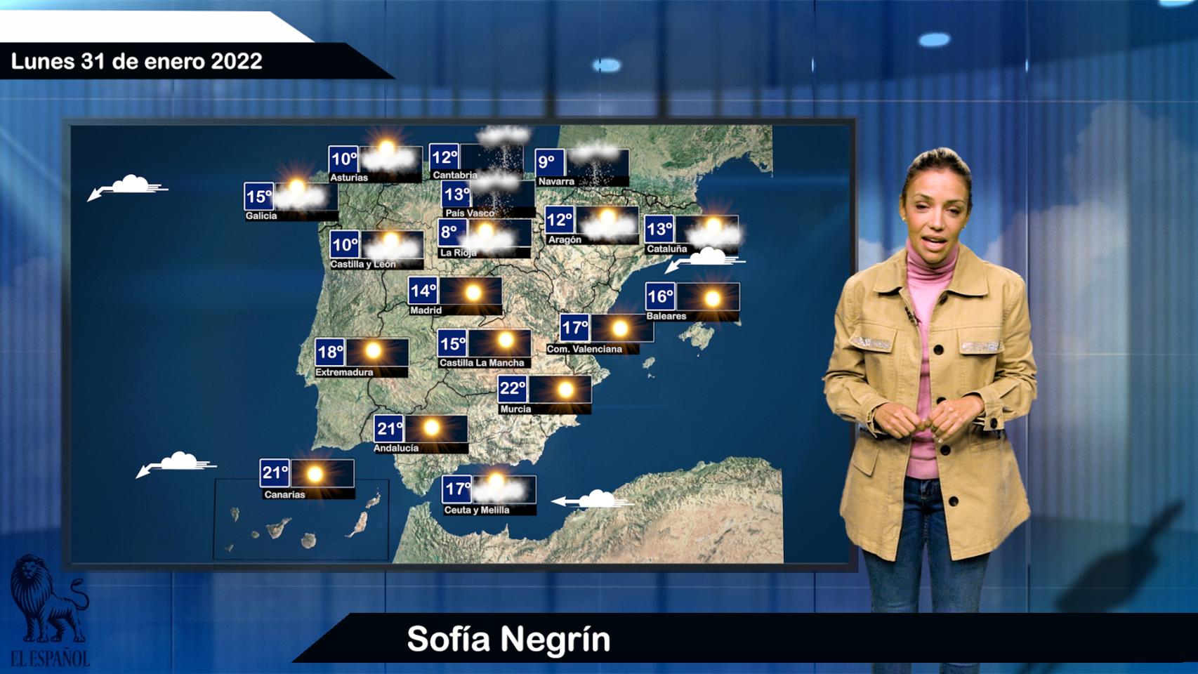 El tiempo del lunes 31 de enero.