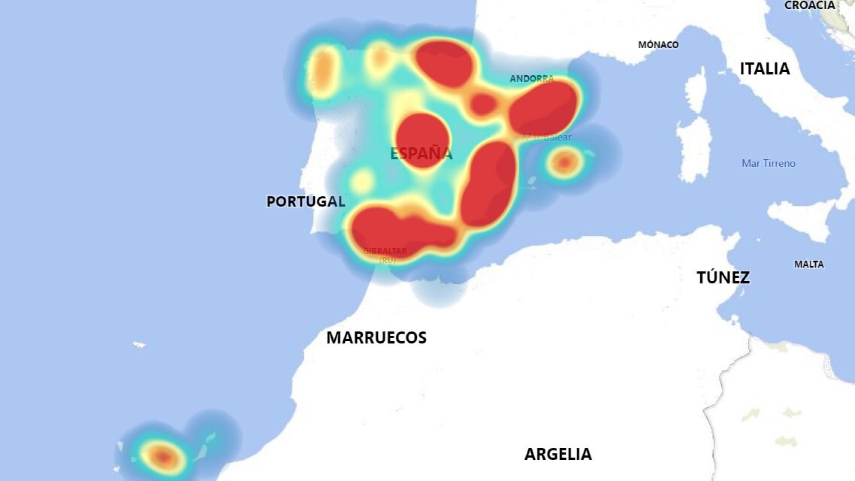 Mapa del IoT en España. FUENTE: Sigfox.