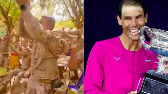 Fotomontaje con captura al vídeo viral y foto de Nadal.