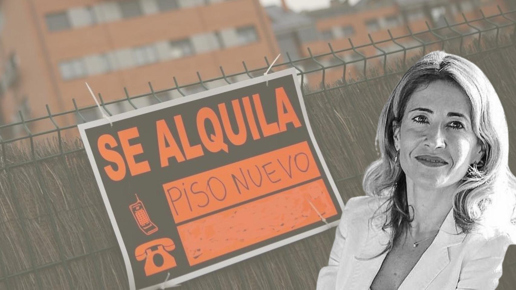 Montaje con la ministra Raquel Sánchez.