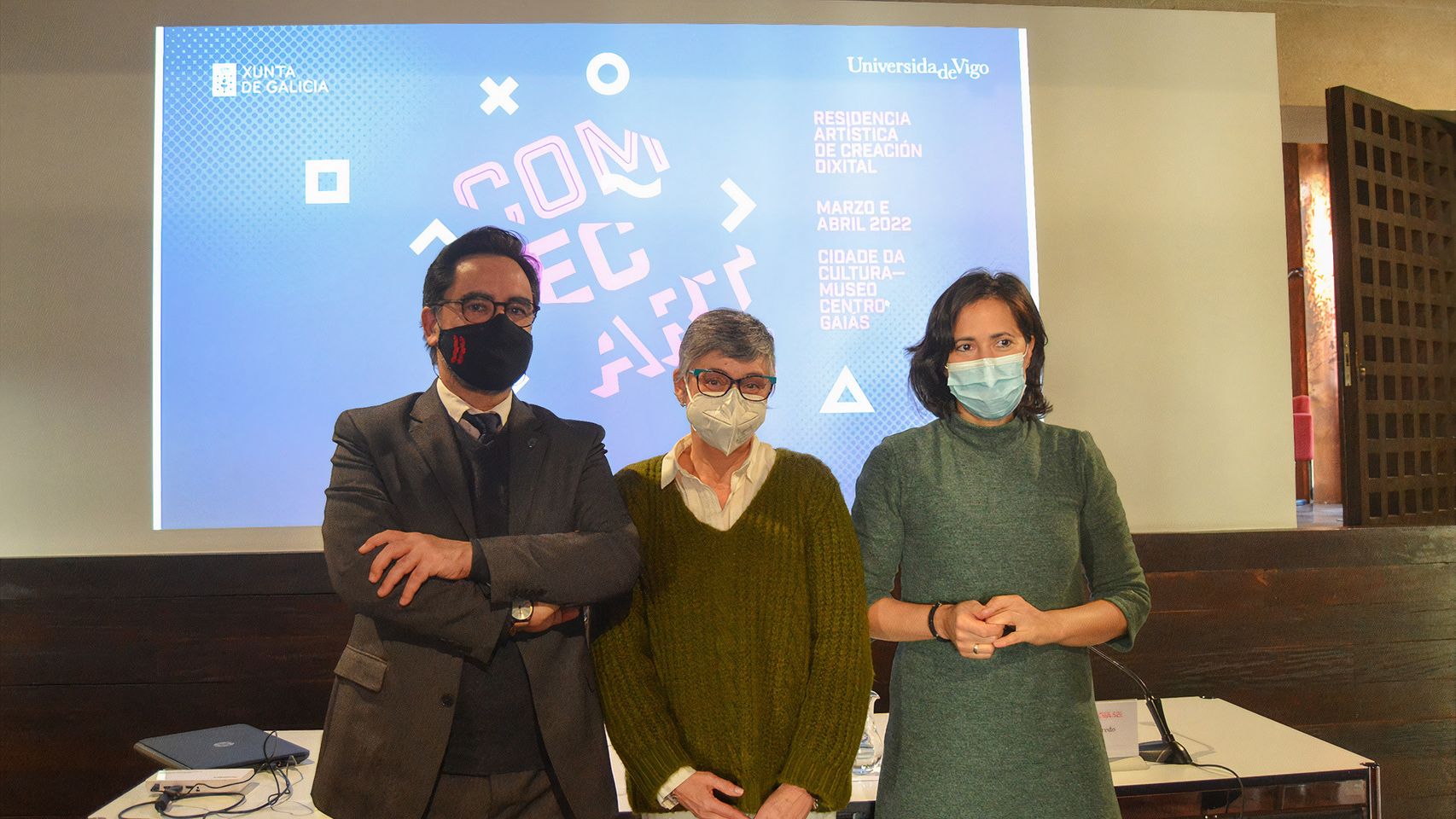 Jorge Soto, Beatriz Legerén e Ana Isabel Vázquez en la presentación del programa.