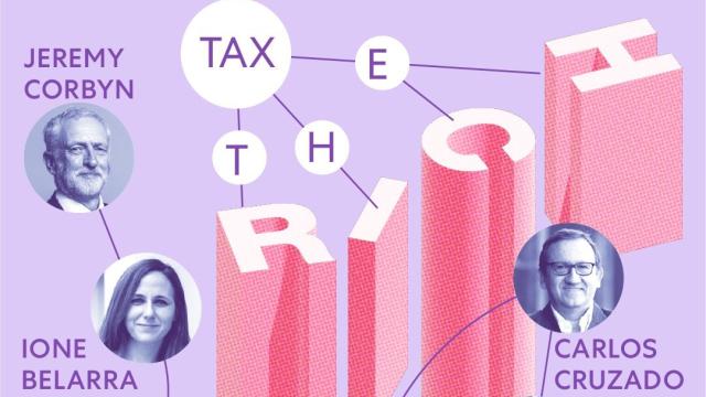 Cartel del acto de Podemos con Jeremy Corbyn, Irene Montero e Ione Belarra.