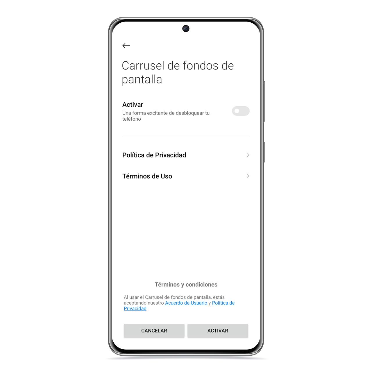 Carrusel de fondos de pantalla