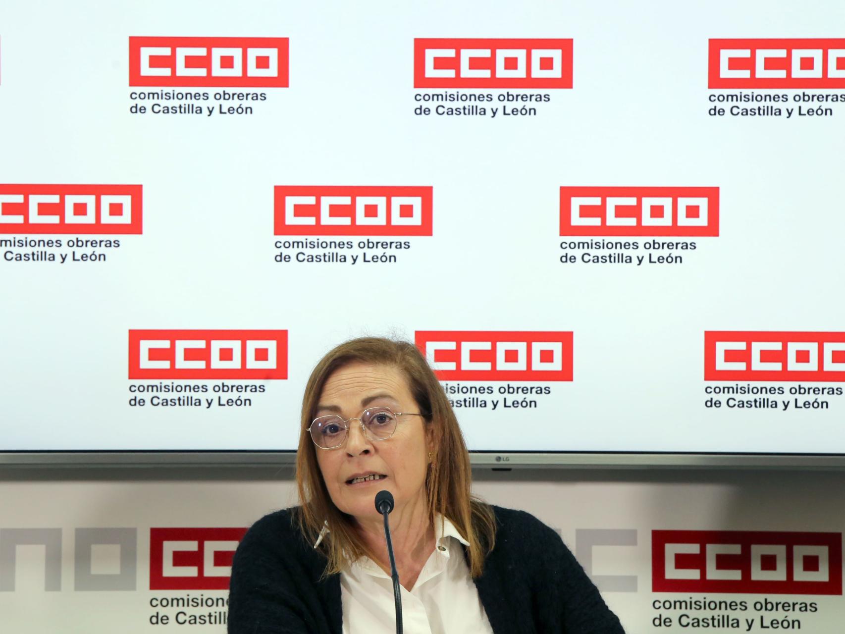 Imagen de archivo de Elena Calderón en una rueda de prensa.