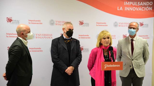 Acto electoral de Cs con Luis Fuentes, Carlos Carrizosa y Verónica Casado en Salamanca