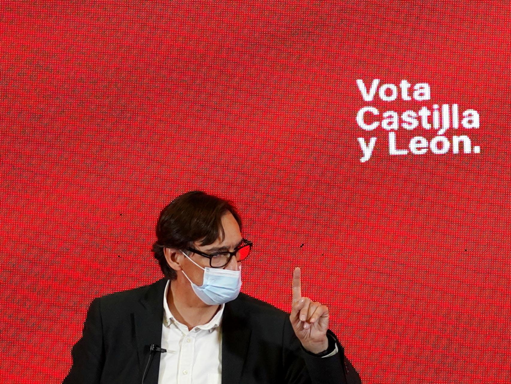 Miriam Chacón / ICAL . Acto sobre Sanidad del candidato socialista a la Presidencia de la Junta Luis Tudanca junto al ex ministro de Sanidad Salvador Illa y la candidata a las Cortes Alicia Palomo, en Segovia