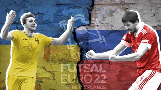 Volodymyr Razuvanov y Artem Antoshkin, en un fotomontaje con las banderas de Ucrania y Rusia.