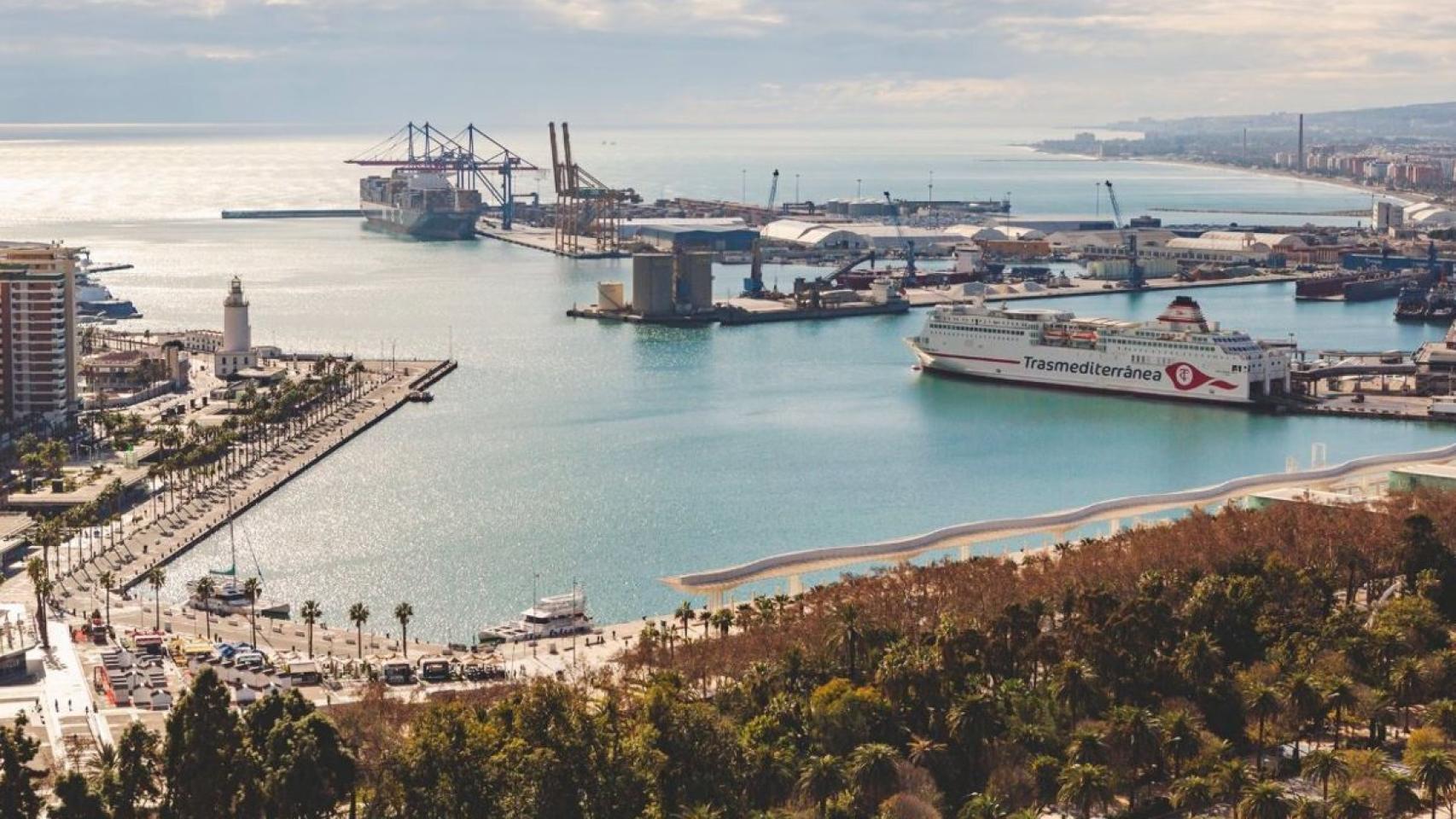 Vista del puerto de Málaga.