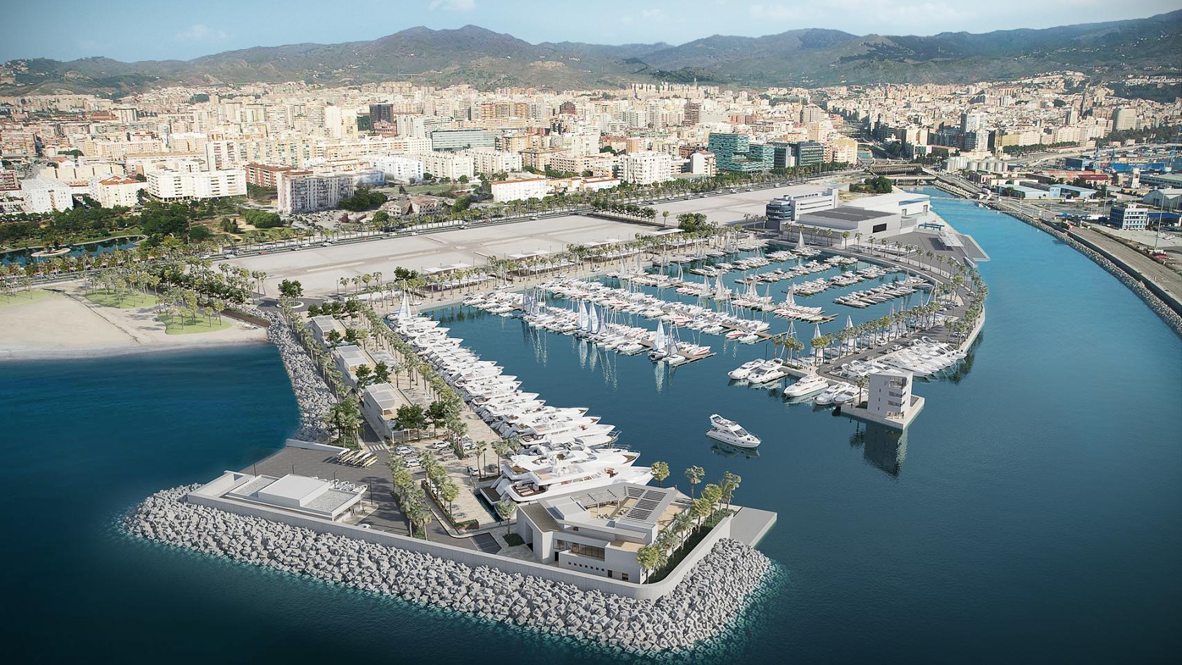 Diseño del puerto deportivo de San Andrés, en Málaga.