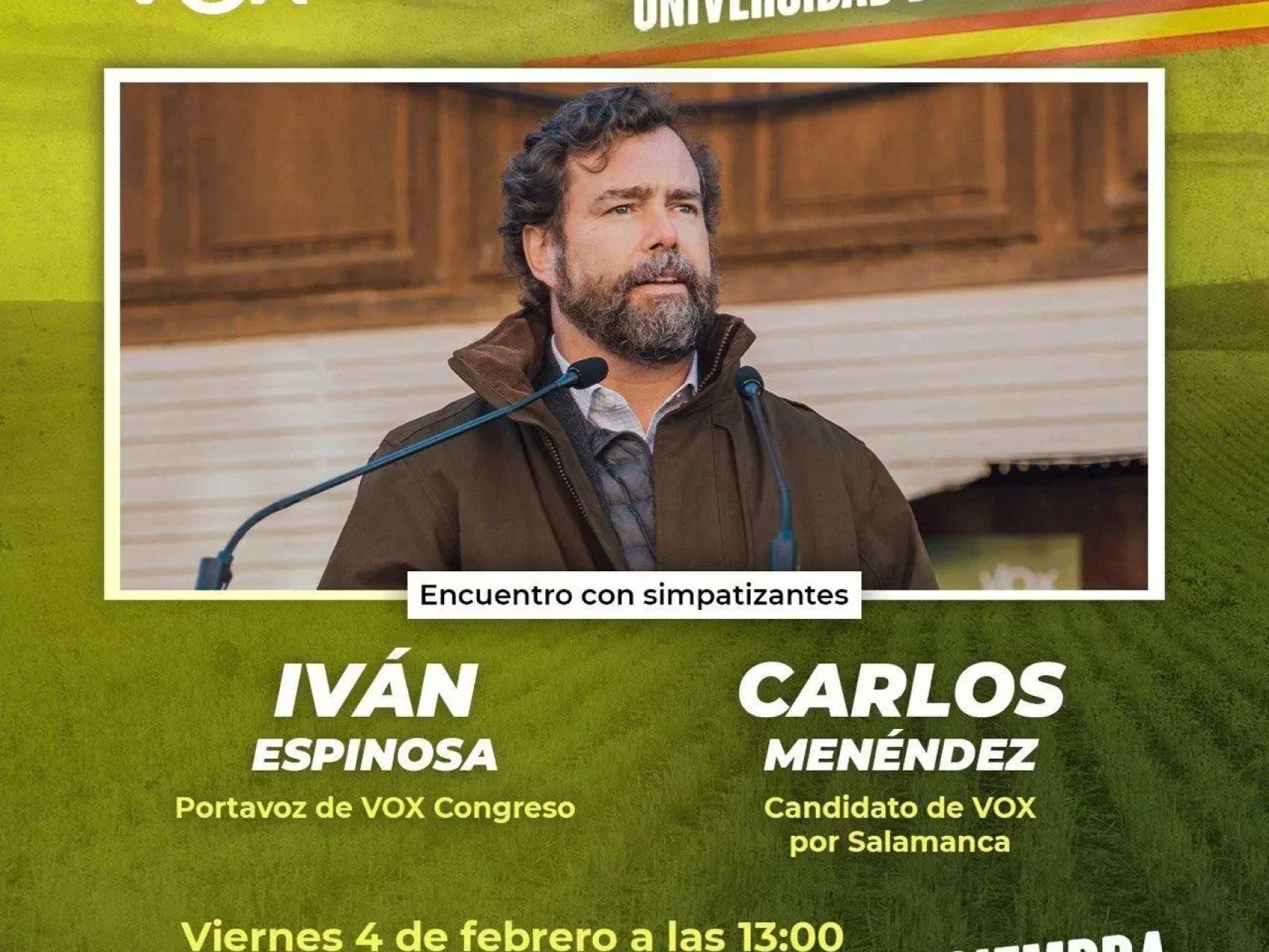 Cartel electoral donde se anuncia la intervención