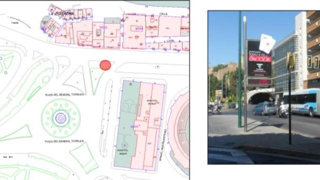 Uno de los reloj-termómetro instalado en la ciudad de Málaga.