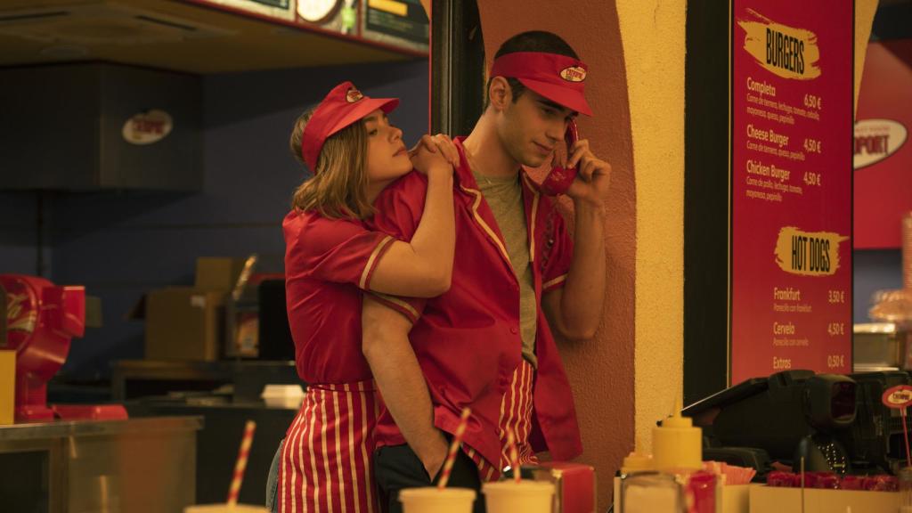 Clara Galle y Julio Peña, en el rodaje de la película.