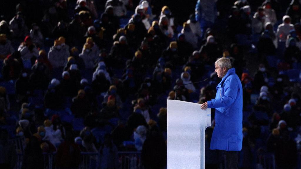 Thomas Bach durante su discurso en la ceremonia inaugural