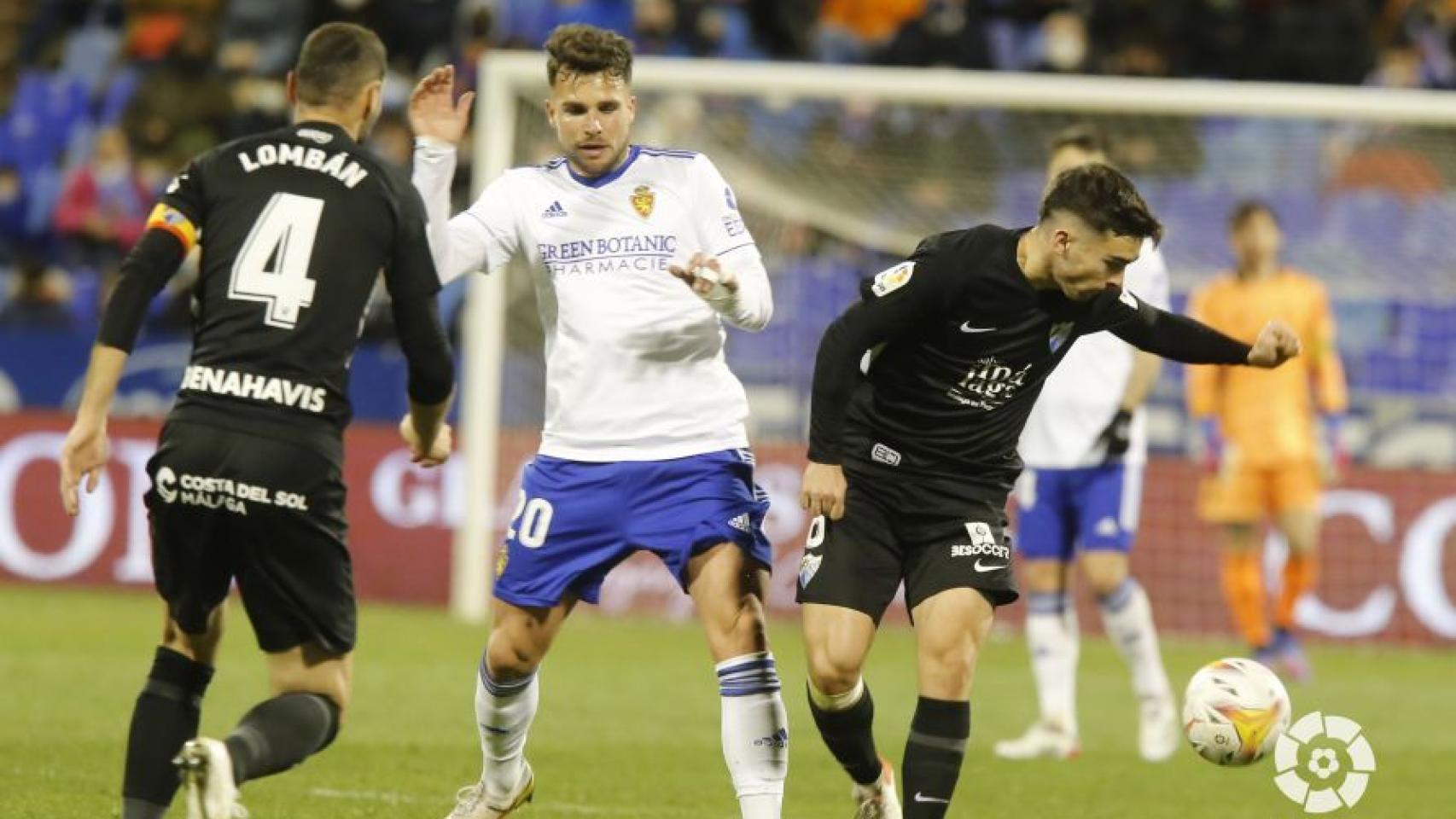Lombán y Ramón, en el partido frente al Zaragoza.