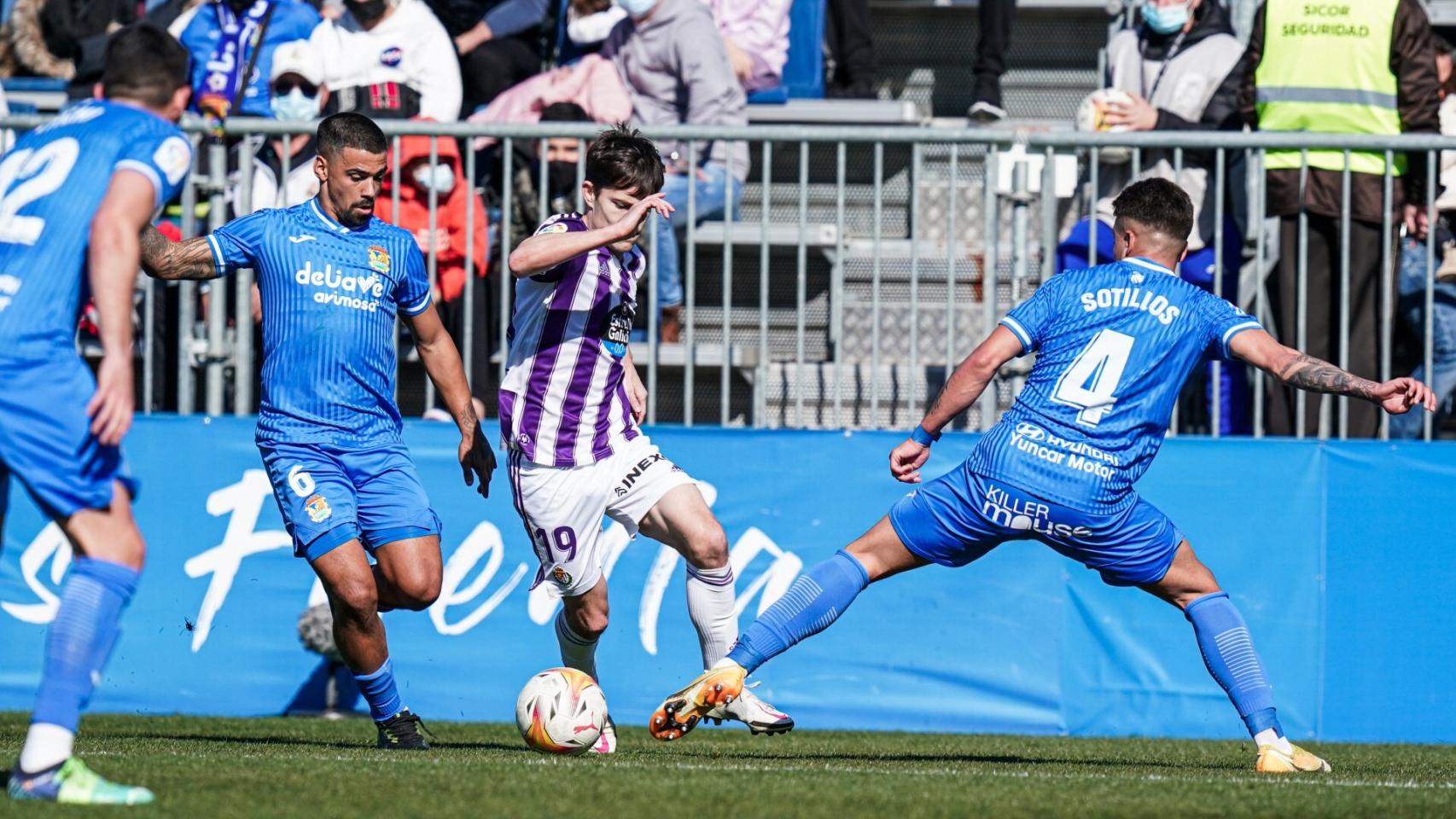 Toni Villa en una acción del choque. Fotografía: Real Valladolid