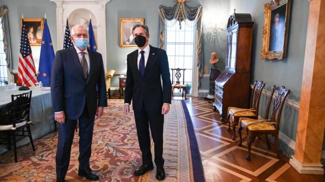 Josep Borrel y Anthony Blinken, durante su reunión de este lunes en Washington