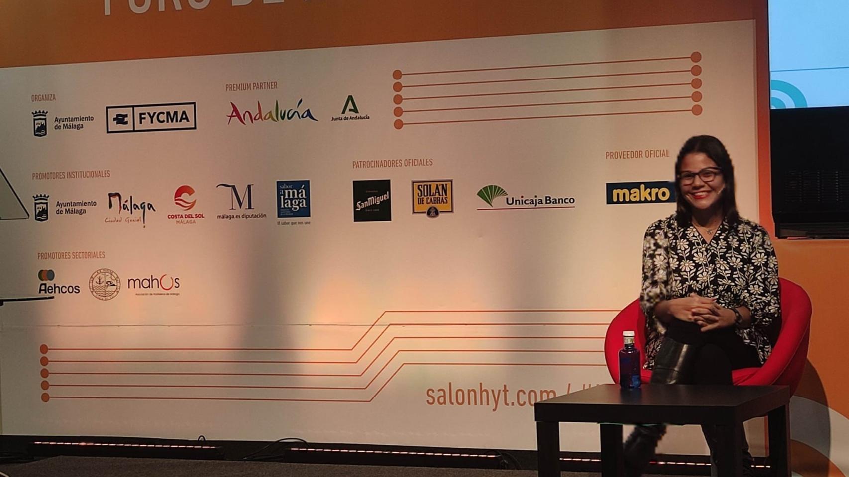 Natalia Bayona en el Salón H&T de Málaga.