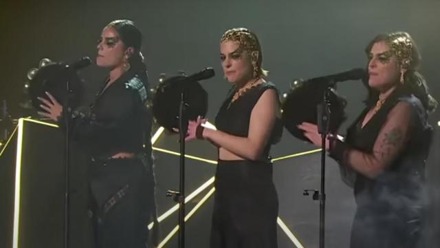 Tanxugueiras, durante un momento de su actuación en el Benidorm Fest.