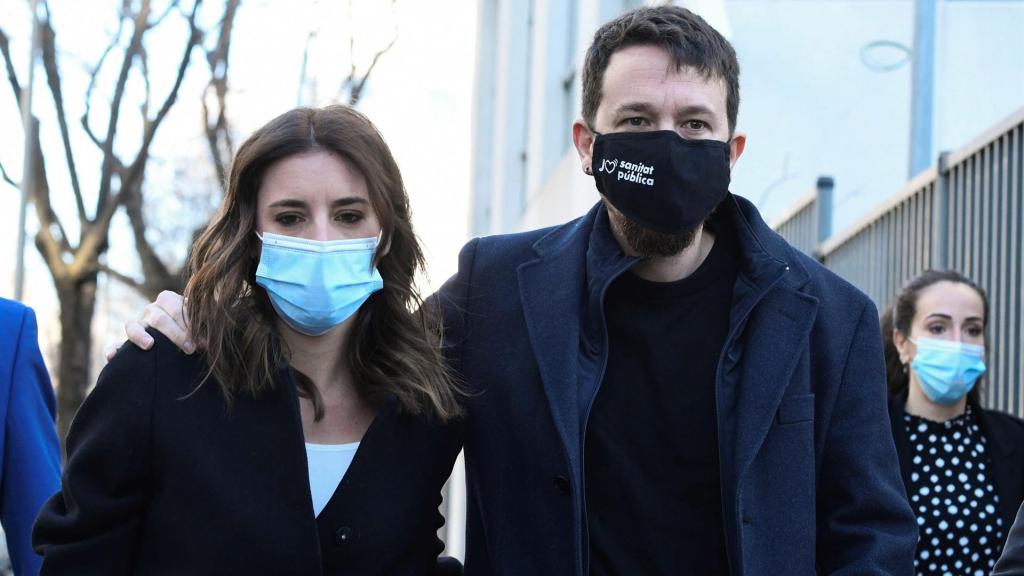 Pablo Iglesias e Irene Montero este miércoles a su llegada a los juzgados.