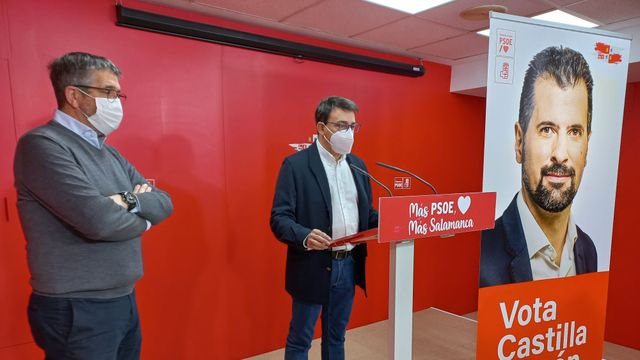 Patxi López, junto a Fernando Pablos, de campaña electoral en Salamanca