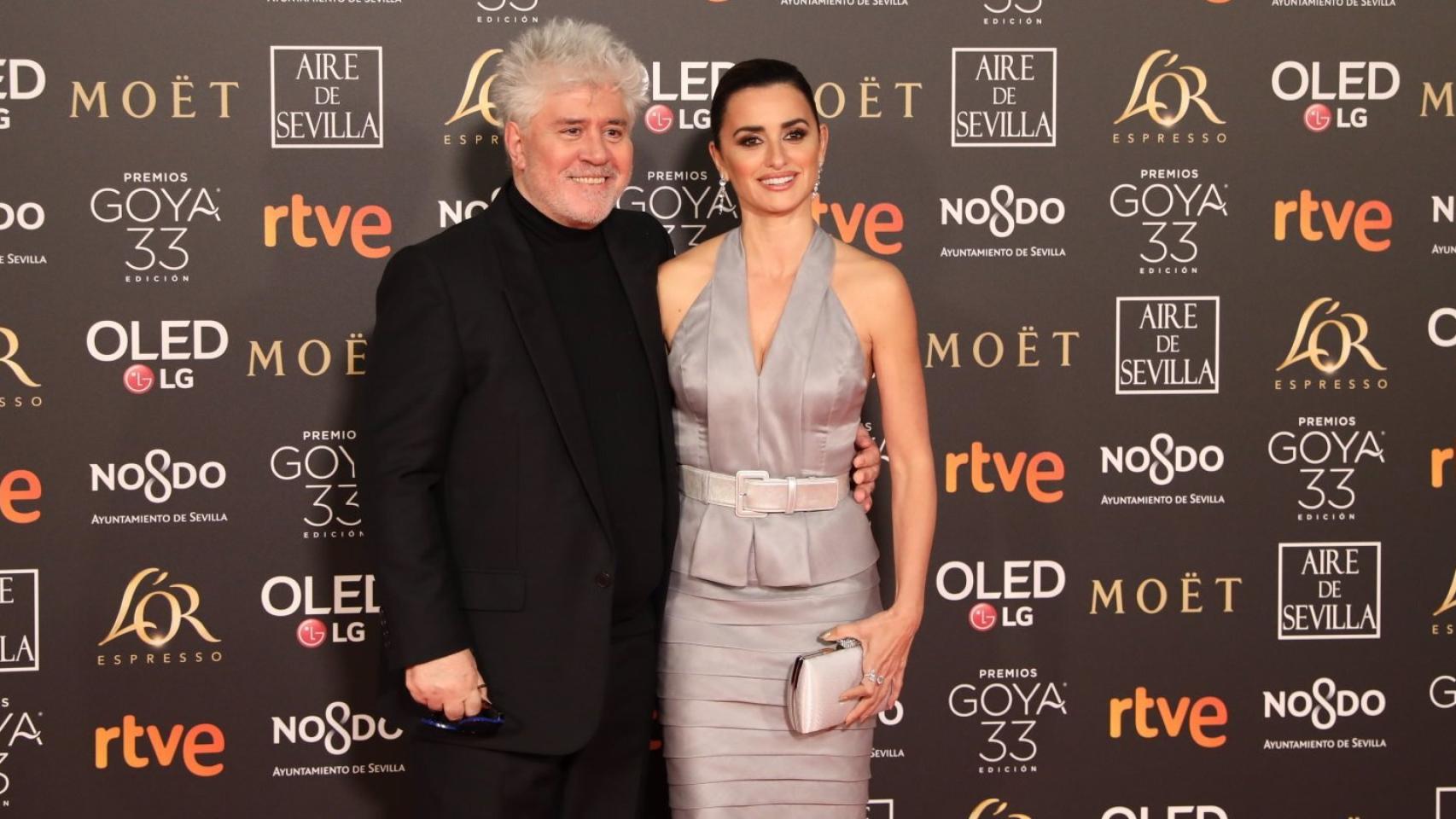 Pedro Almódovar y Penélope Cruz en la gala de los Goya 2019 . Imagen de archivo