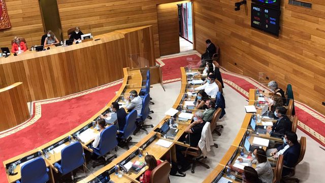 Votación unánime en el primer pleno de la XI Legislatura del Parlamento gallego.